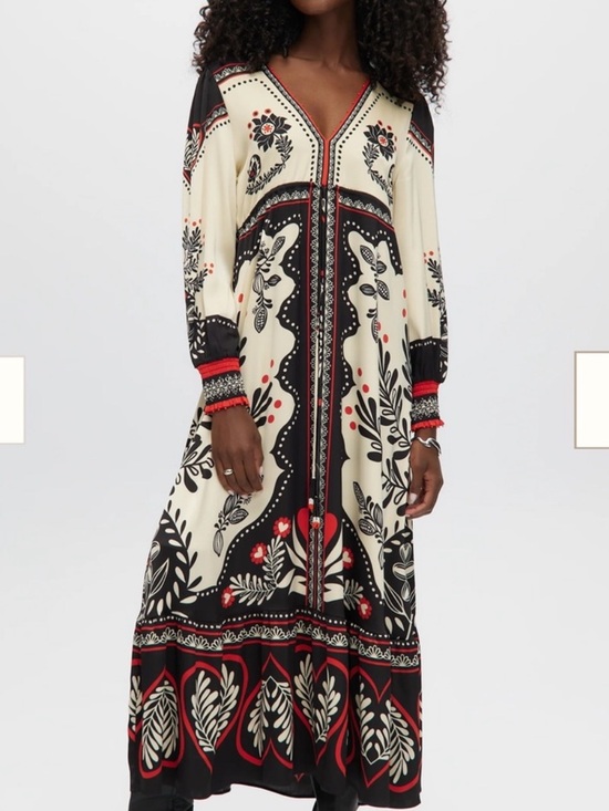 Caroline Constas Dresses & Skirts - Caroline Constas satin long sleeve passion scarf maxi dress